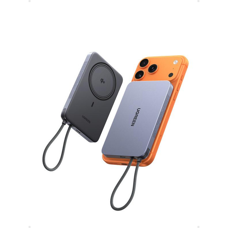 Ugreen Powerbank Ss Fil 10kmAh 15W + Câble Anthracite
